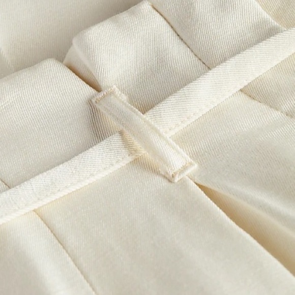 Super High Waisted Belted Linen Blend Ankle Pant 6R - Picture 6 of 6